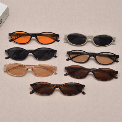 Slim Oval Acetate Sunglasses