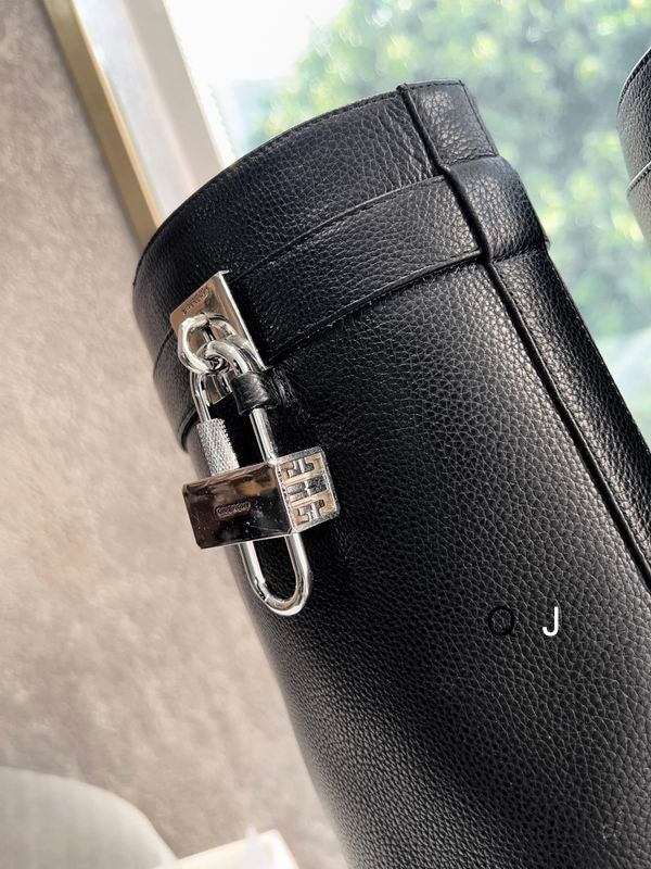 Leather Platform Knee Boots