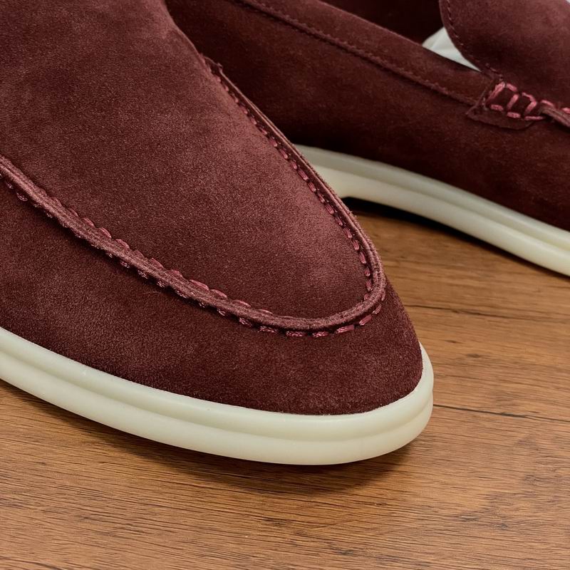 Burgundy Suede Slip-On Loafers