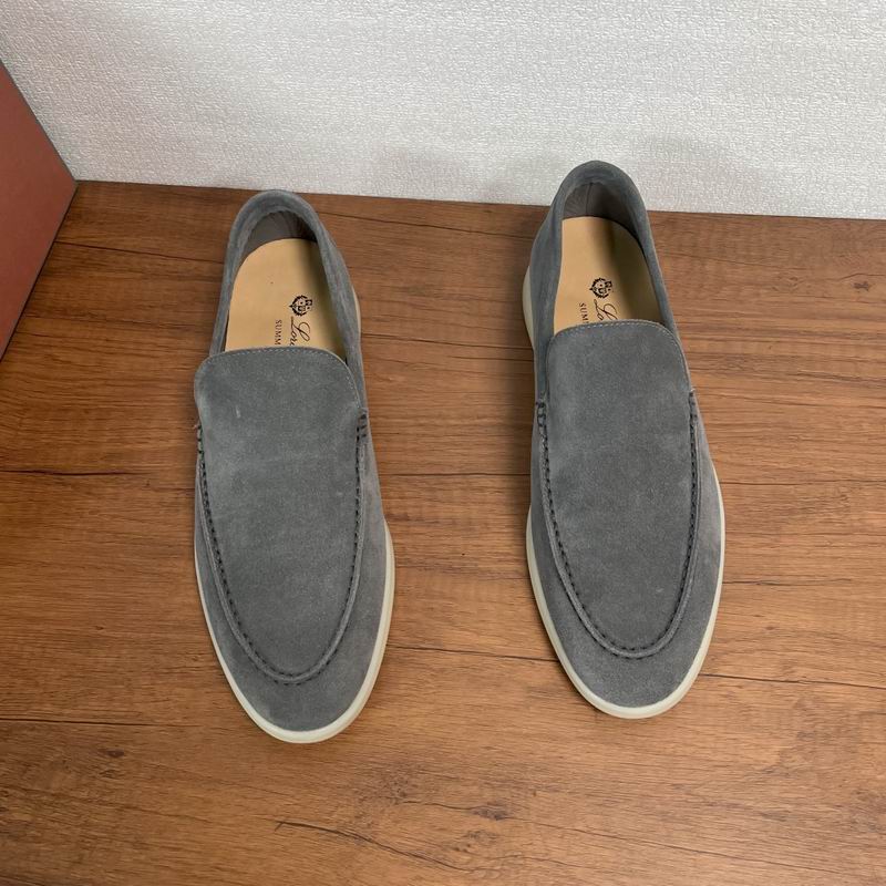 Gray Suede Slip-On Loafers
