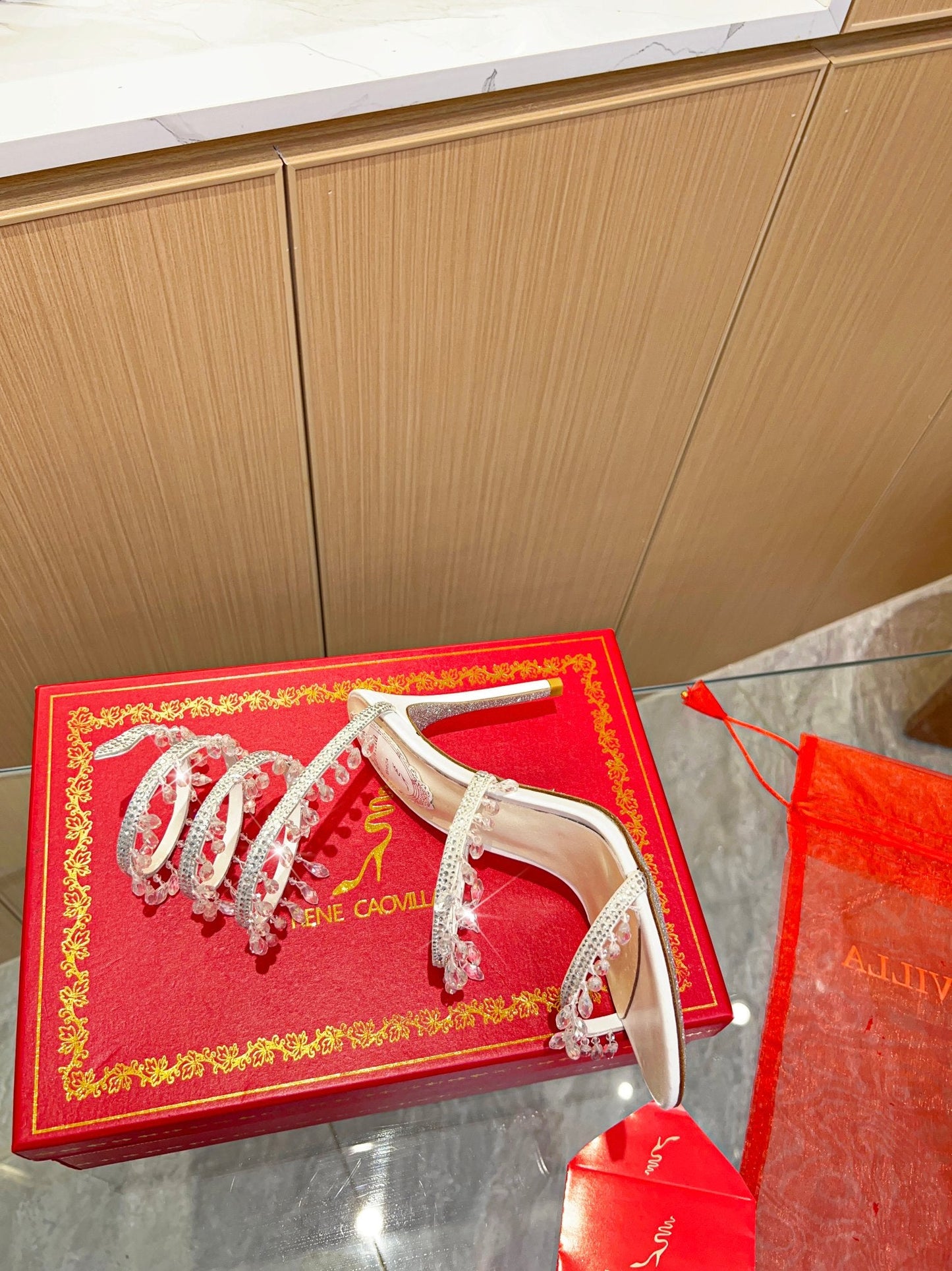 Cleo Crystal Strap Sandals